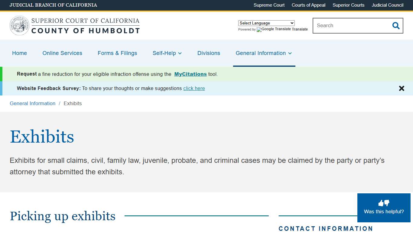 Exhibits Superior Court of California County of Humboldt